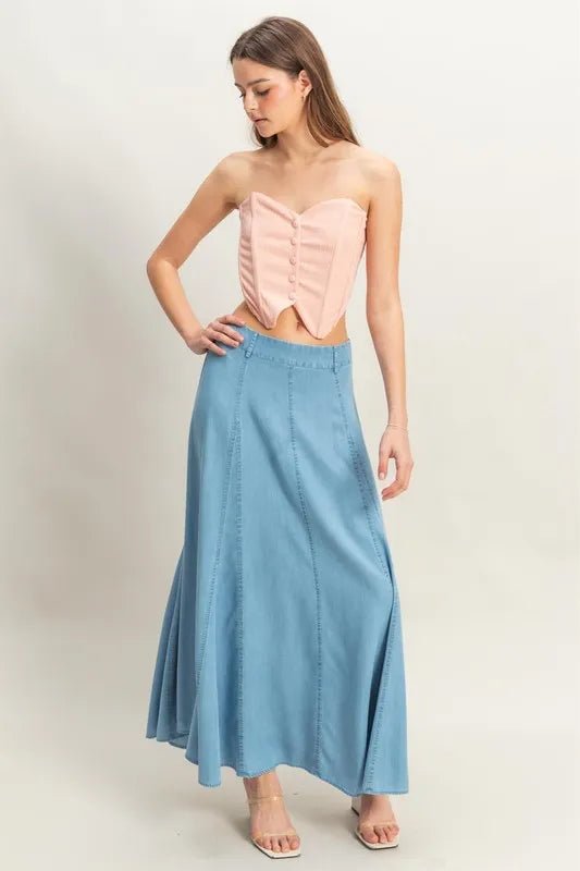 HYFVE - Blush Button Front Corset Crop Top