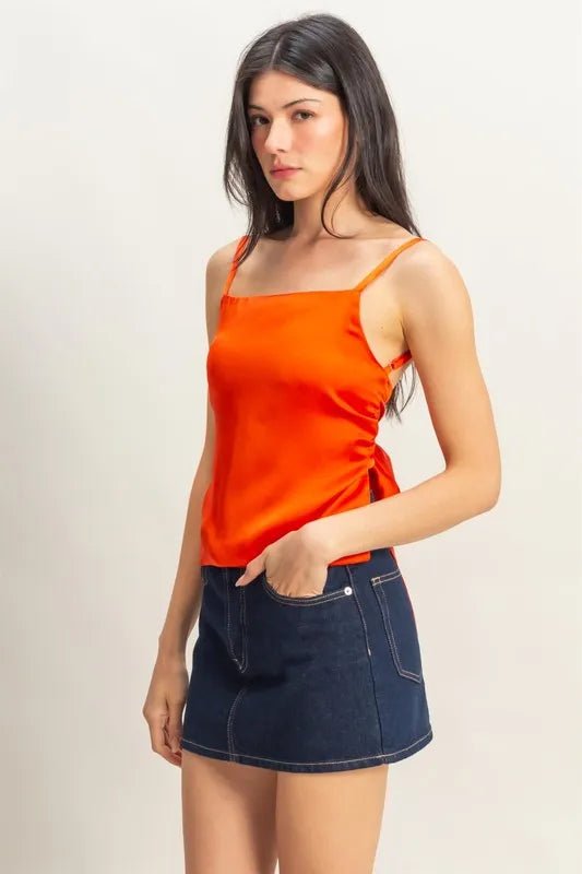 HYFVE - Bright Orange Satin Bow - Back Cami Top