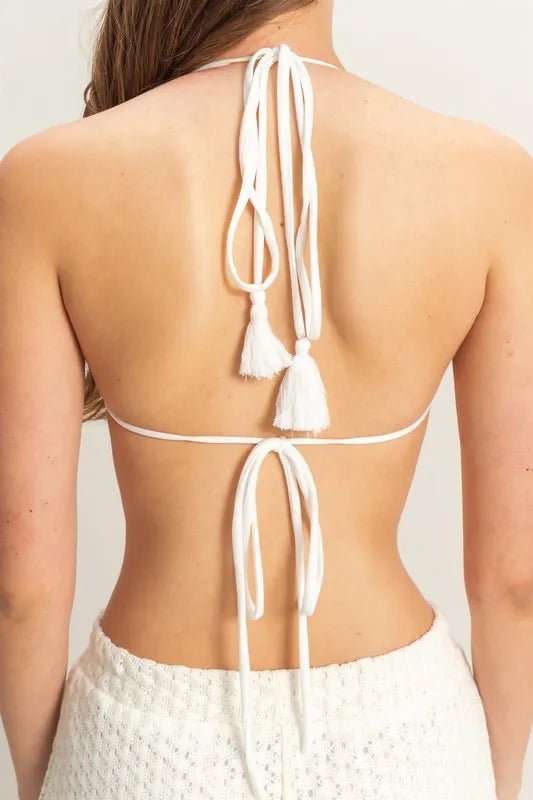 HYFVE - Crochet Mesh Set – White Bikini & Pants