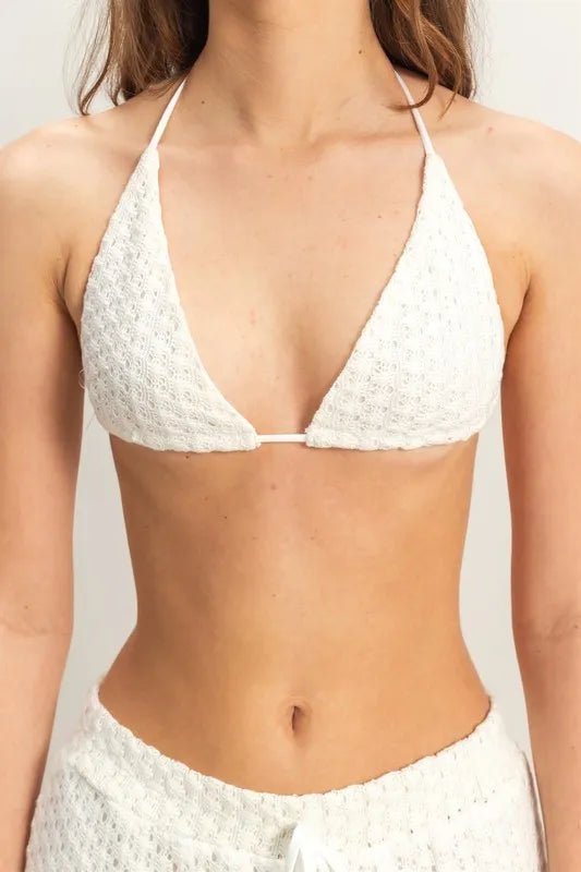 HYFVE - Crochet Mesh Set – White Bikini & Pants