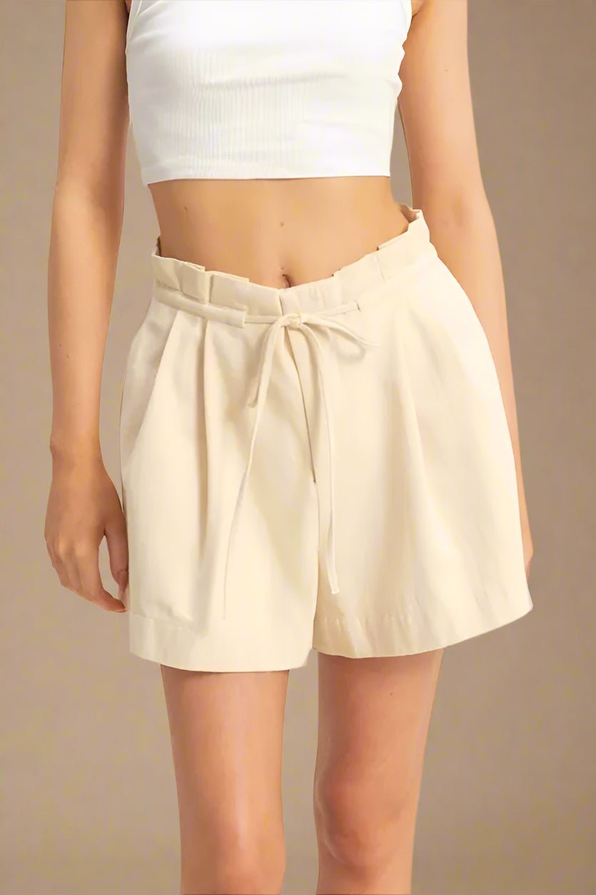 HYFVE - Drawstring Pleated Shorts – Oatmeal