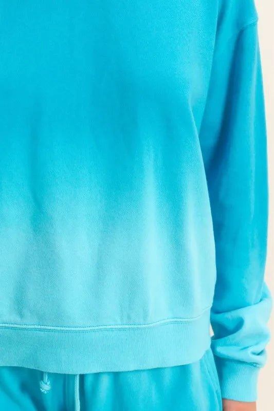 HYFVE - Fleece Crewneck Pullover in Bright Aqua Blue