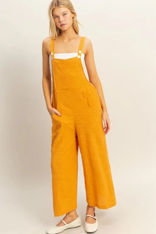 HYFVE - Goldenrod Wide Leg Overall Jumpsuit