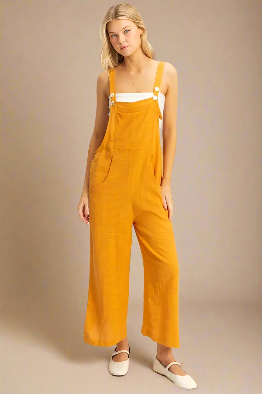 HYFVE - Goldenrod Wide Leg Overall Jumpsuit