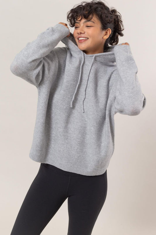 HYFVE - Gray Long Sleeve Hooded Sweater