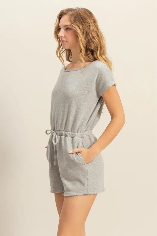HYFVE - Heather Gray Drawstring Lounge Romper
