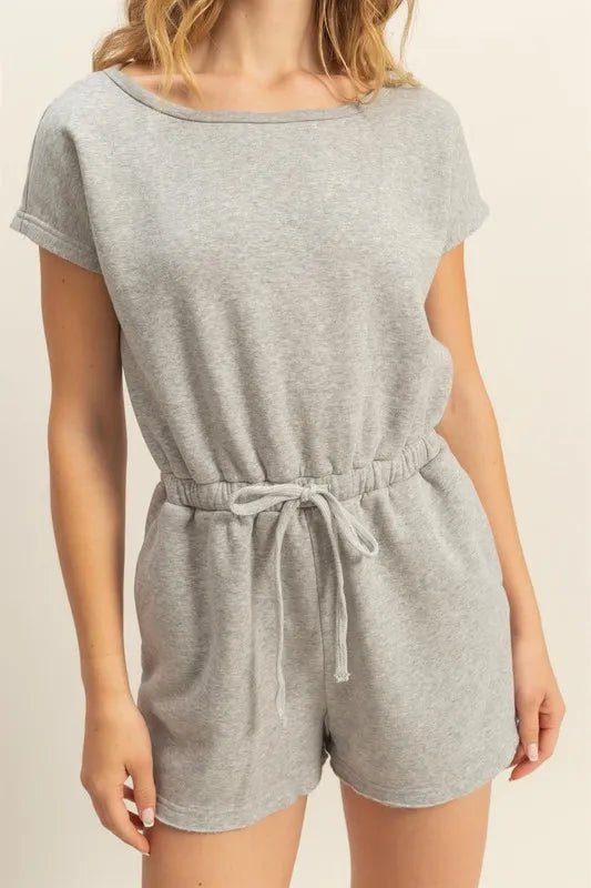 HYFVE - Heather Gray Drawstring Lounge Romper