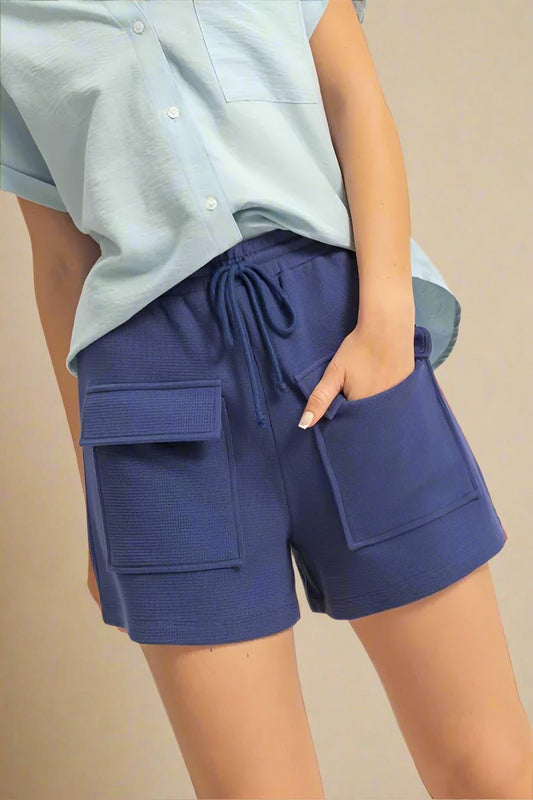 HYFVE - Indigo Waffle Knit Cargo Shorts