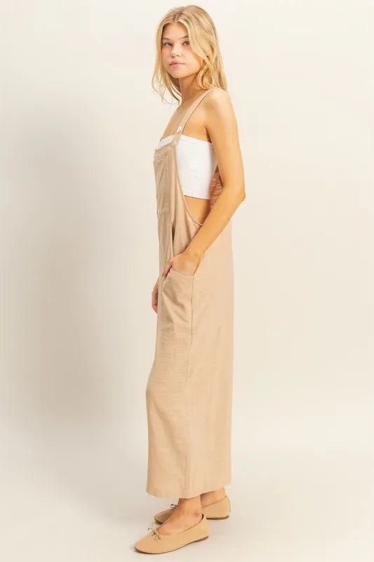 HYFVE - Natural Sand Wide Leg Overall Jumpsuit