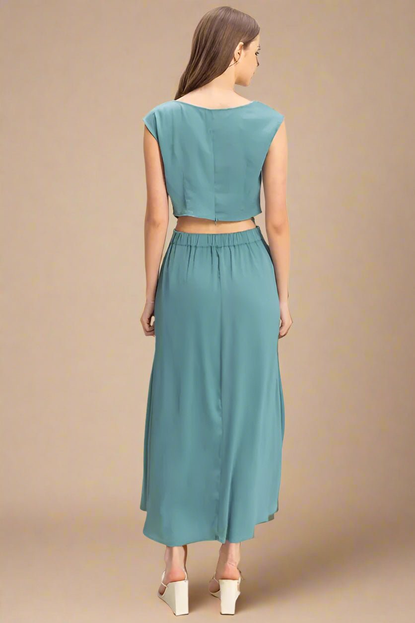 HYFVE - Ocean Teal Crop Top and Maxi Skirt Set