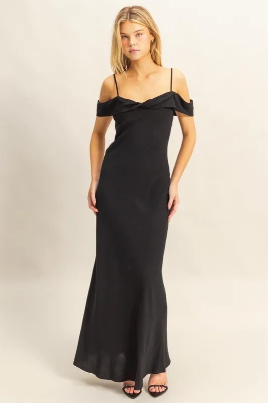 HYFVE - Off Shoulder Maxi Dress in Black