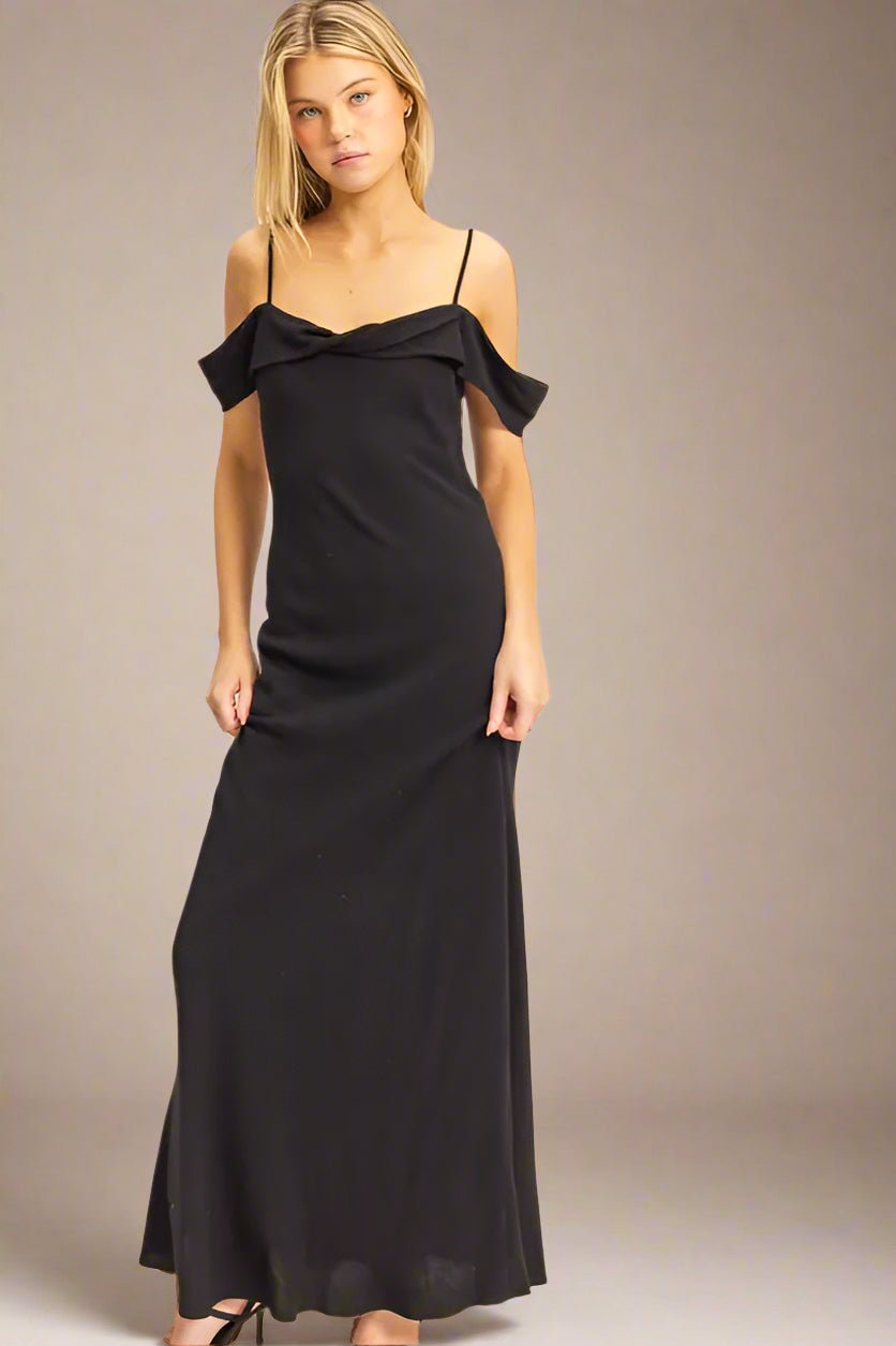 HYFVE - Off Shoulder Maxi Dress in Black