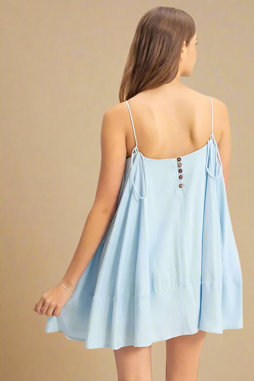 HYFVE - Powder Blue Swing Mini Cami Dress