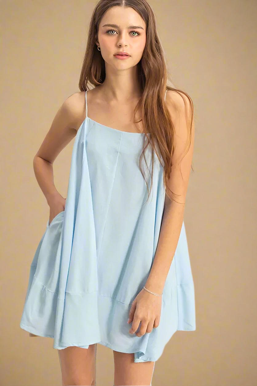 HYFVE - Powder Blue Swing Mini Cami Dress