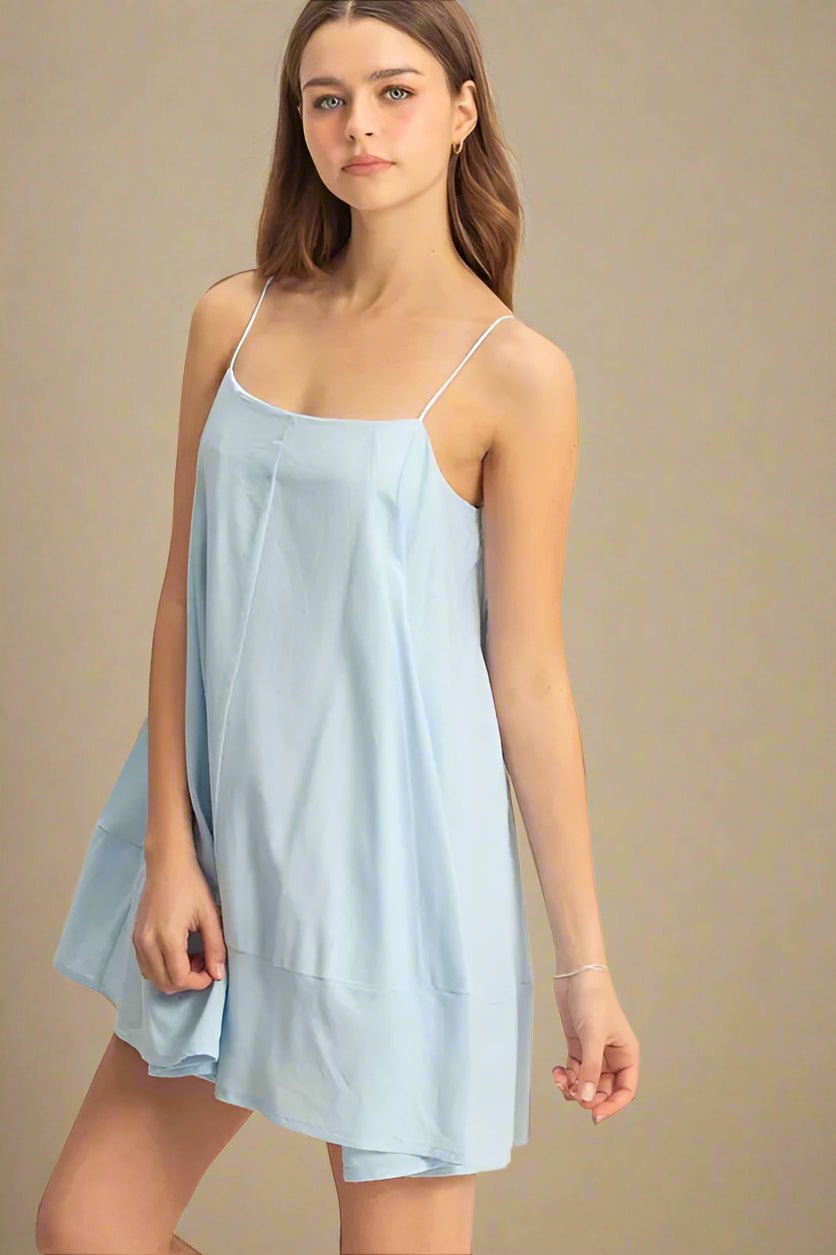 HYFVE - Powder Blue Swing Mini Cami Dress