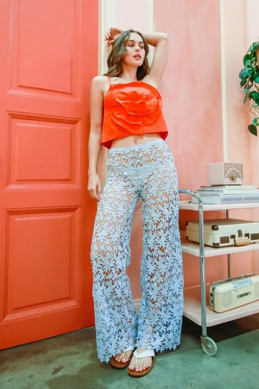 HYFVE - Red Rosette Detail Crop Cami Top