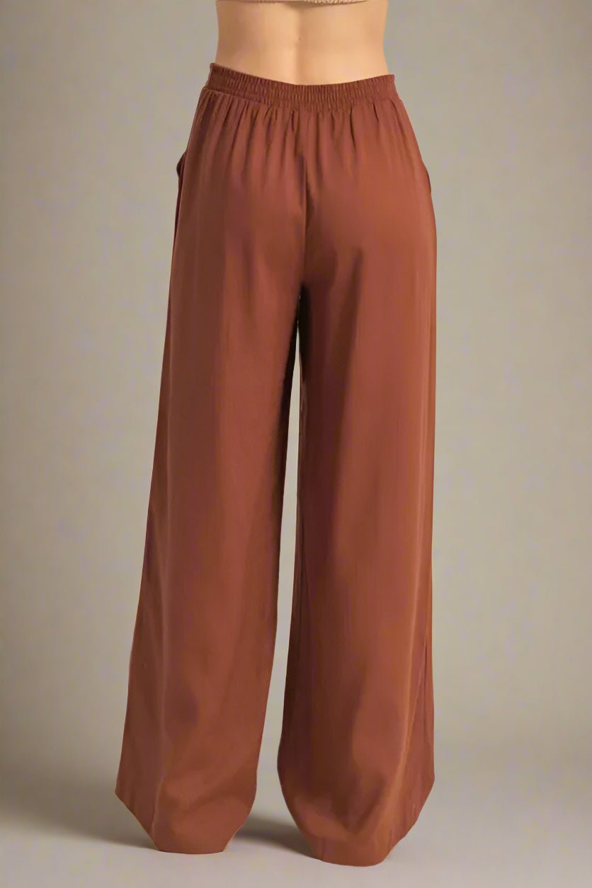 HYFVE - Rust Brown Wide Leg Lounge Pants