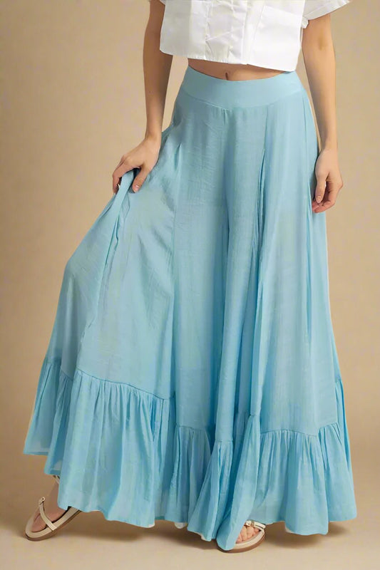 HYFVE - Sky Blue Gauze Palazzo Pants