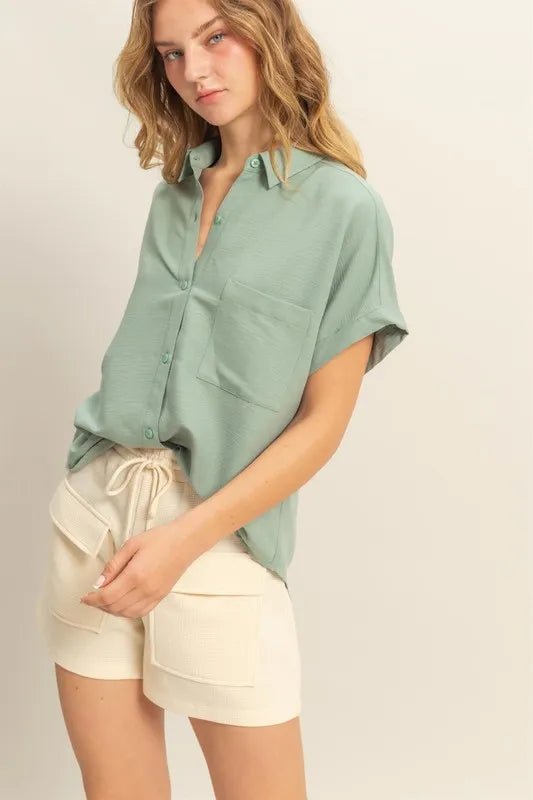 HYFVE - Soft Sage Button Down Shirt