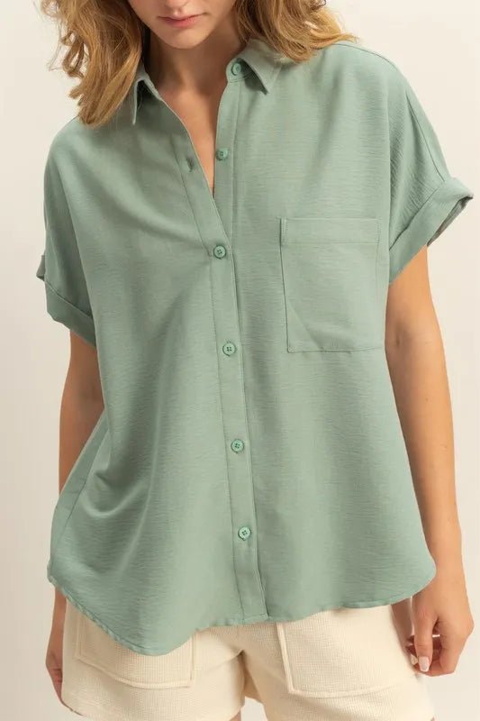 HYFVE - Soft Sage Button Down Shirt