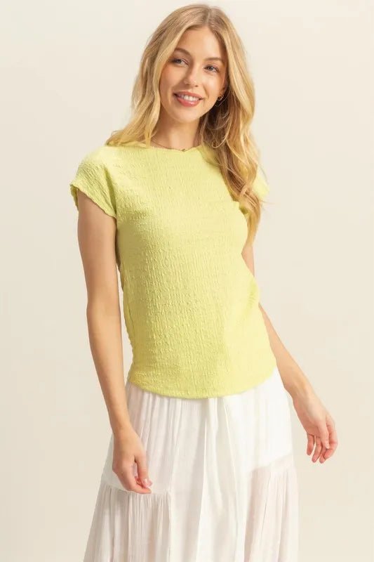 HYFVE - Textured Cap Sleeve Top – Lemon Zest