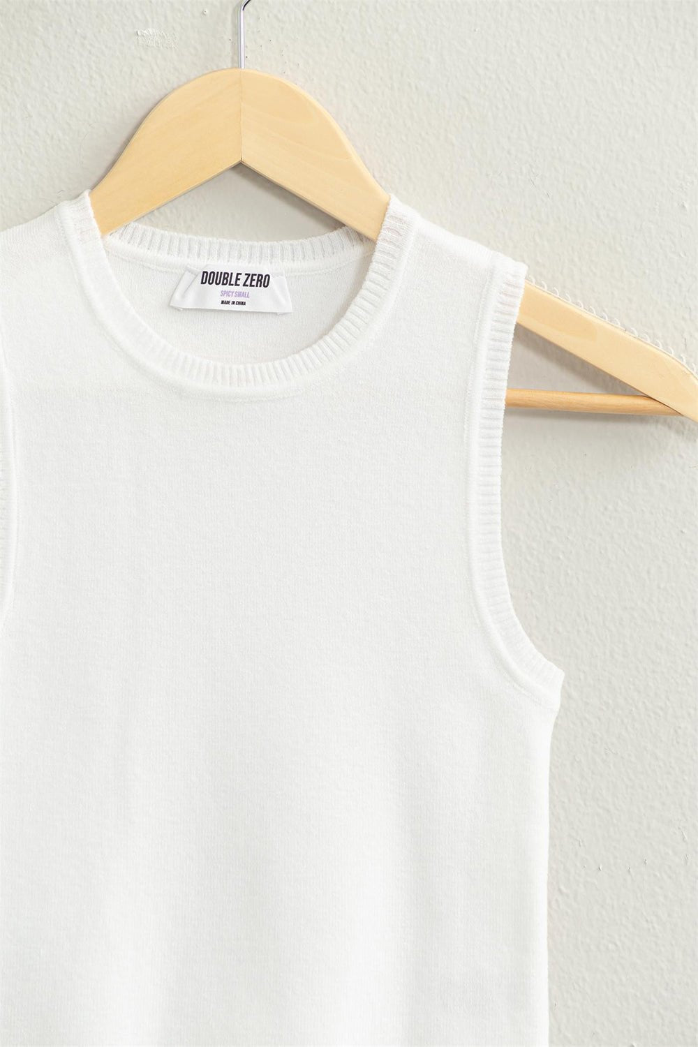 HYFVERib Knit Cropped Tank in Off - White