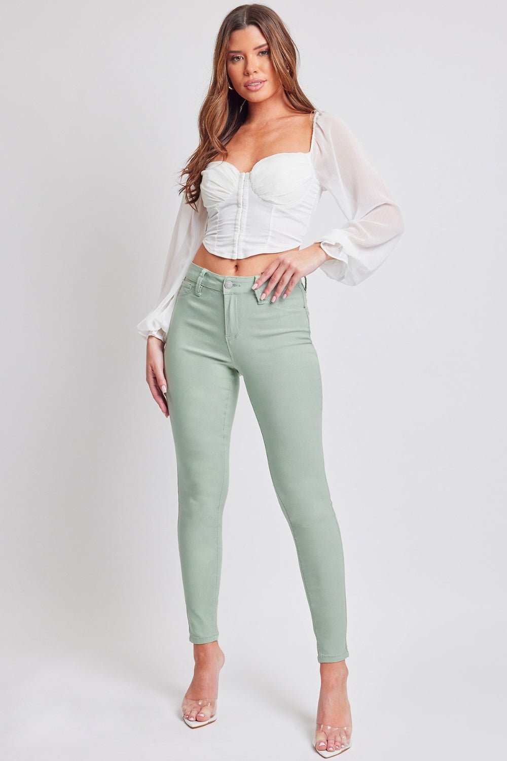 Hyperstretch Mid-Rise Skinny Jeans in JadeJeansYMI Jeanswear