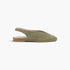 Genuine Suede Peep-Toe Slingback Flats