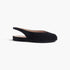 Genuine Suede Peep-Toe Slingback Flats