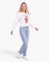 Beach Rose Co. white crewneck sweatshirt featuring a festive gingerbread man graphic with Cozy Christmas lettering.