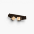 Beach Rose Co. wide black elastic stretch belt with a gold-tone geometric metal buckle and PU leather accents.
