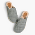 Beach Rose Co. grey crochet-style mesh espadrille mules with braided sole trim and slip-on design.