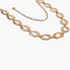 Beach Rose Co. gold-tone ferroalloy chain belt featuring open oval links and an adjustable rose charm closure.