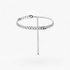 Beach Rose Co. silver-tone adjustable aluminum curb chain belt with a dangling extender chain.