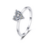 Beach Rose Co. heart-shaped moissanite solitaire ring in polished rhodium-plated sterling silver.