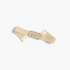 Beach Rose Co. beige wide elastic stretch belt with a triple overlapping textured gold-tone metal ring buckle.