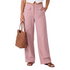 Beach Rose Co. pink wide-leg cotton blend pants with utility-style front flap pockets and a flat waistband.