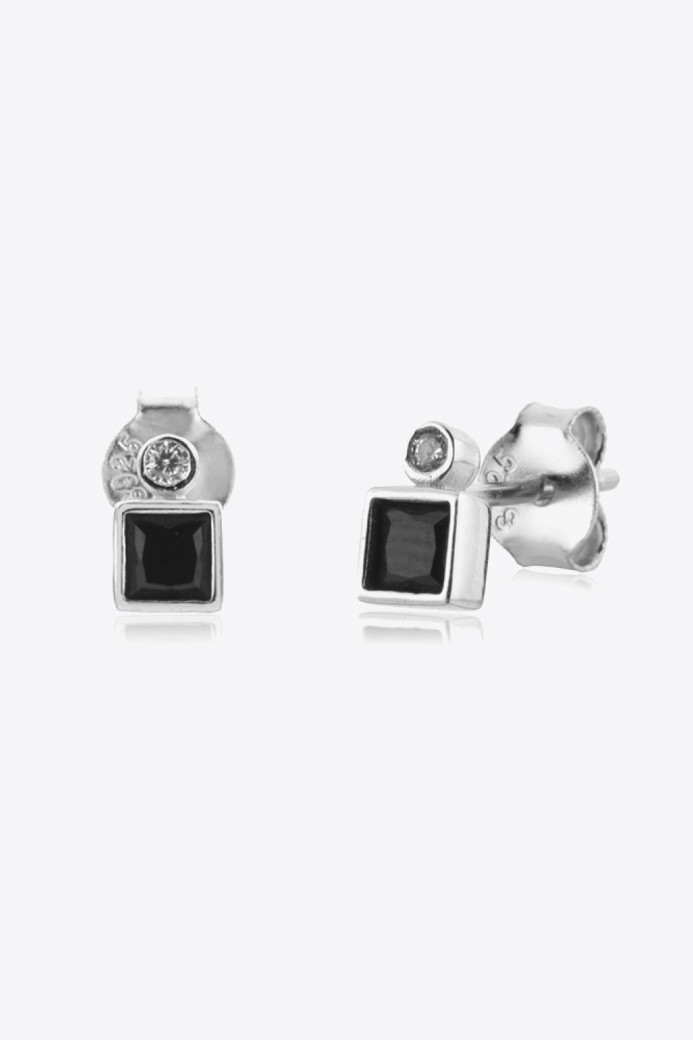 Inlaid Black Zircon Square EarringsEarringsBeach Rose Co.