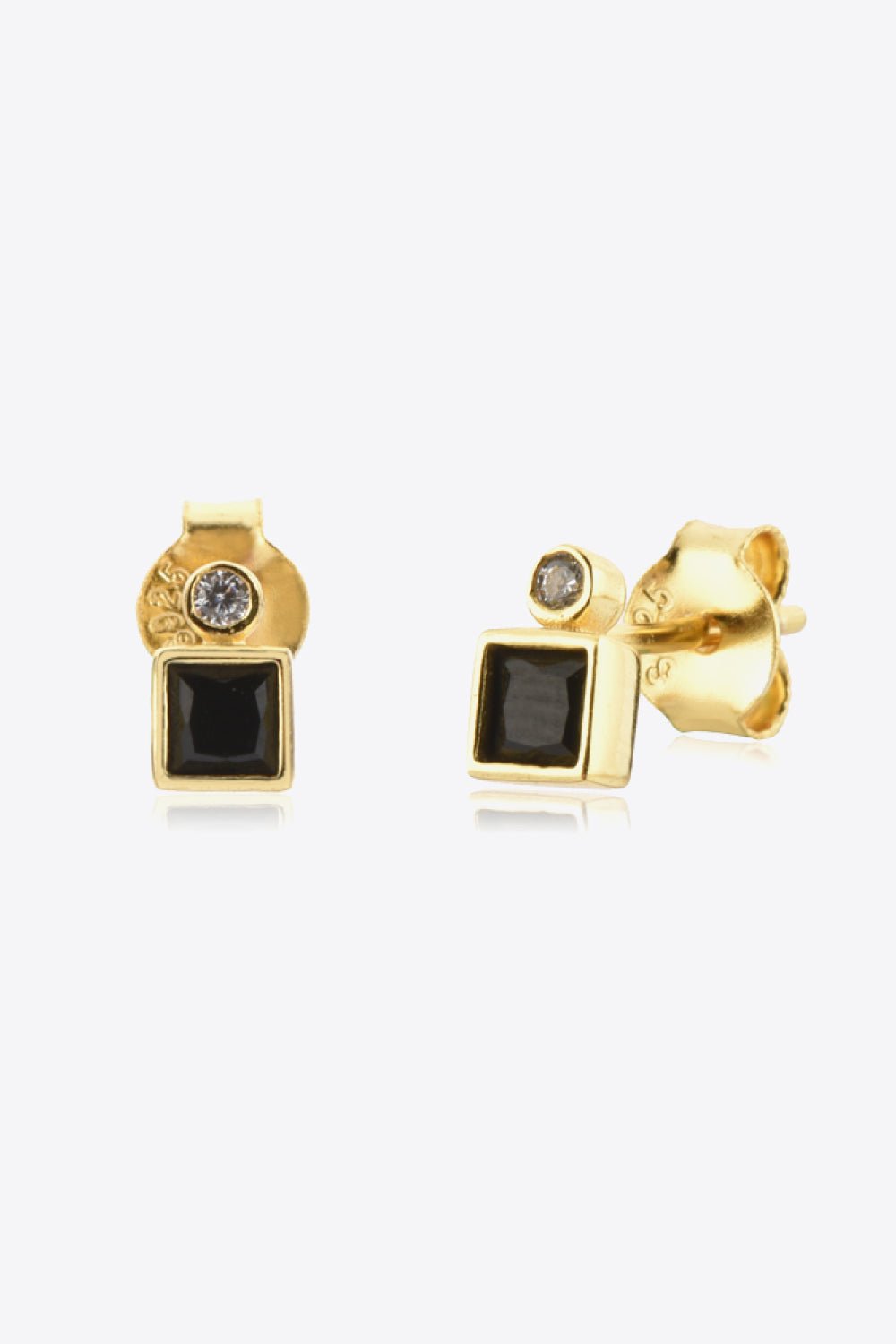 Inlaid Black Zircon Square EarringsEarringsBeach Rose Co.