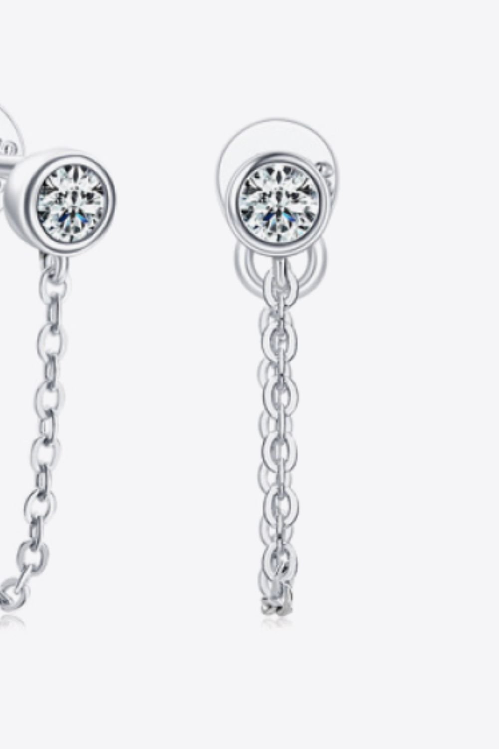 Inlaid Moissanite Chain EarringsEarringsBeach Rose Co.