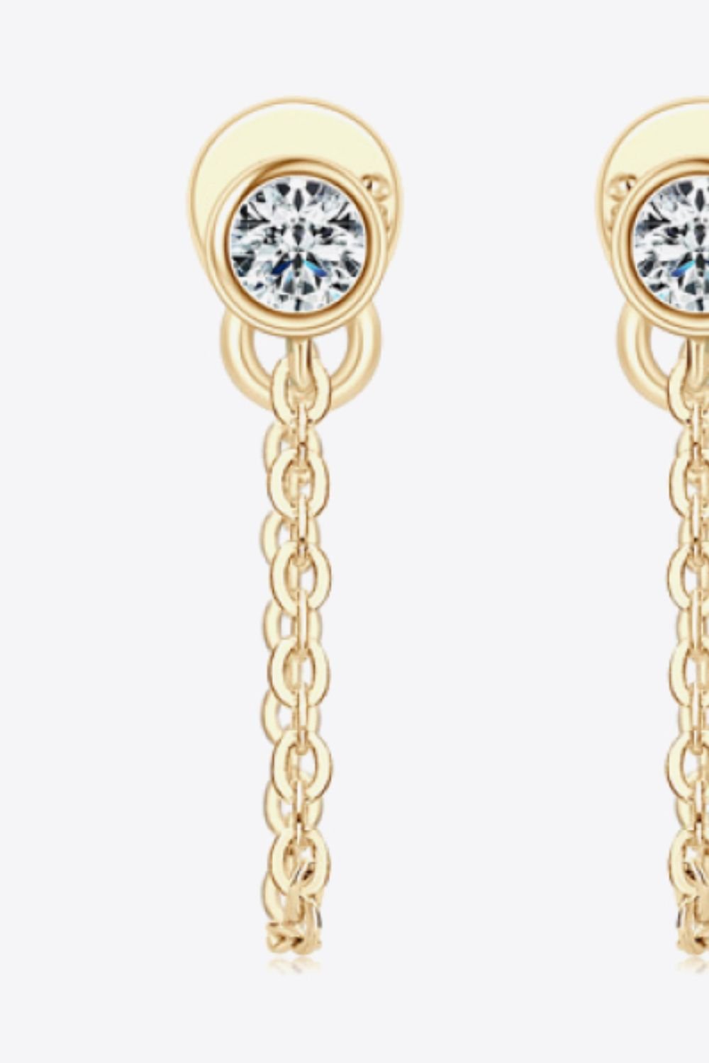 Inlaid Moissanite Chain EarringsEarringsBeach Rose Co.