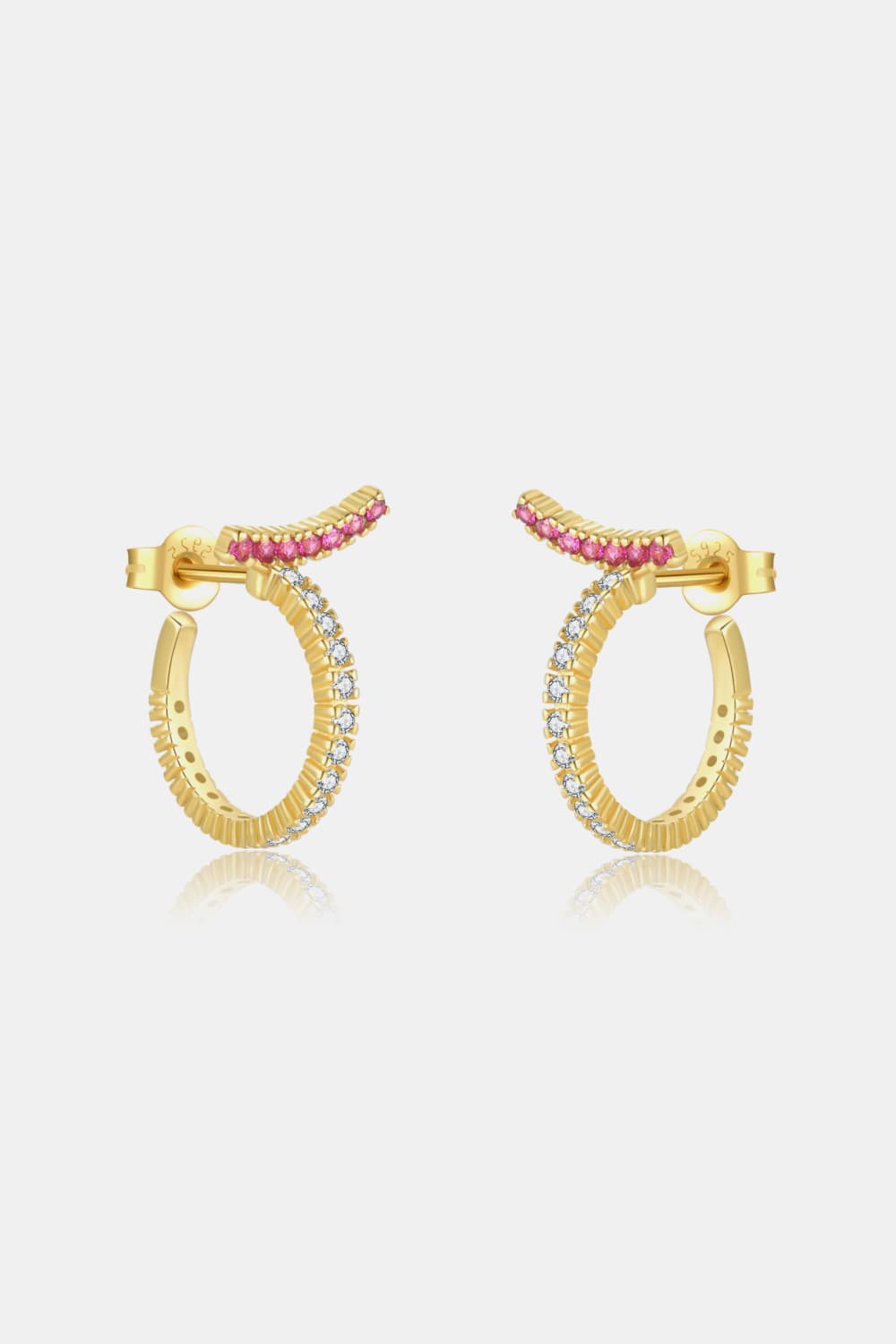 Inlaid Zircon C-Hoop EarringsEarringsBeach Rose Co.