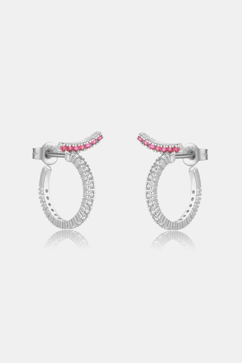 Inlaid Zircon C-Hoop EarringsEarringsBeach Rose Co.