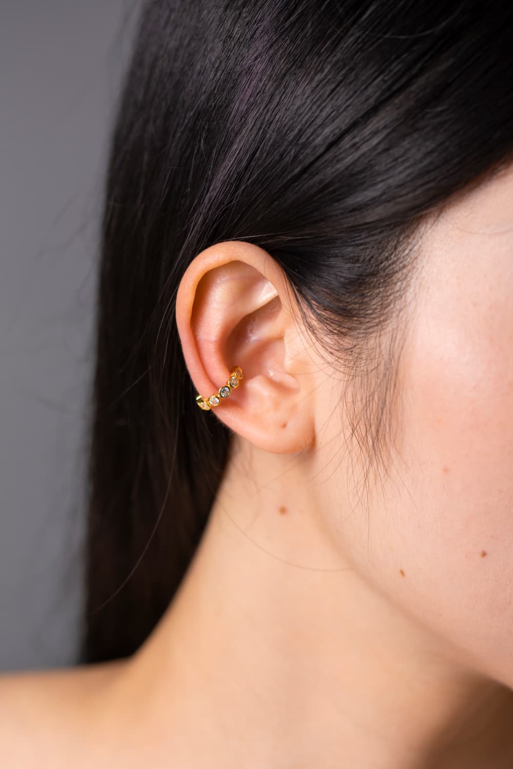 Inlaid Zircon Single Cuff EarringTrendsi