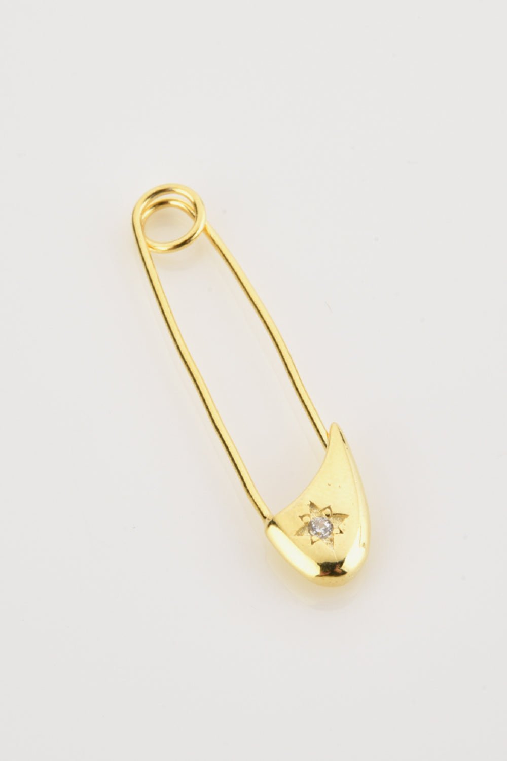 Inlaid Zircon Single Safety Pin EarringEarringsBeach Rose Co.