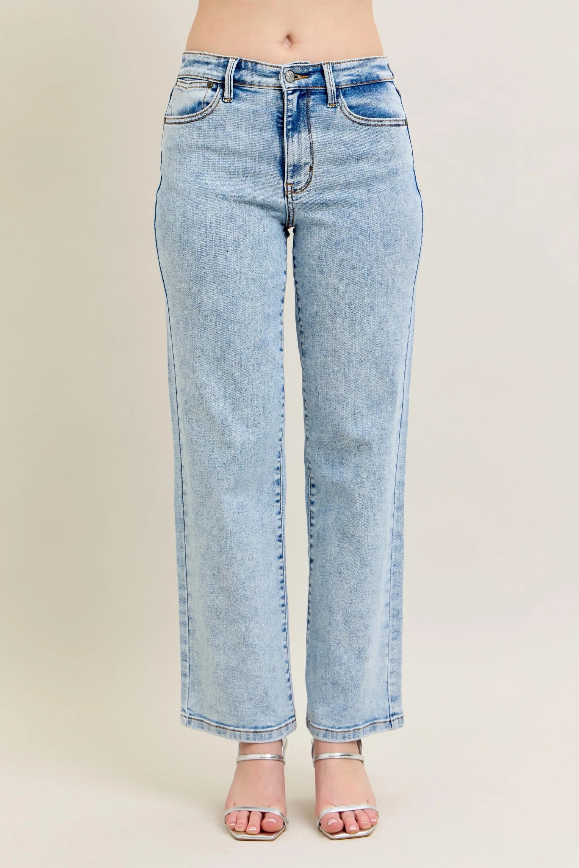 Judy Blue - Acid Wash High Rise Straight Leg Jeans