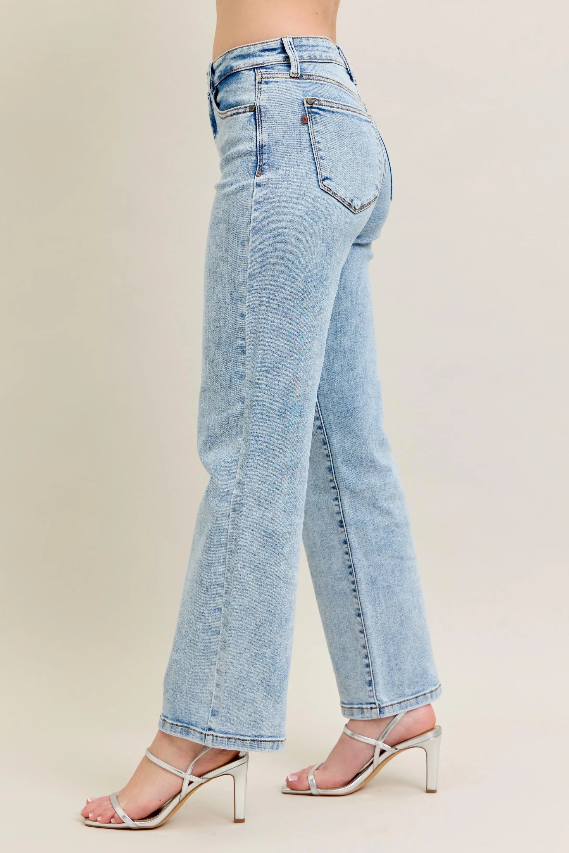 Judy Blue - Acid Wash High Rise Straight Leg Jeans