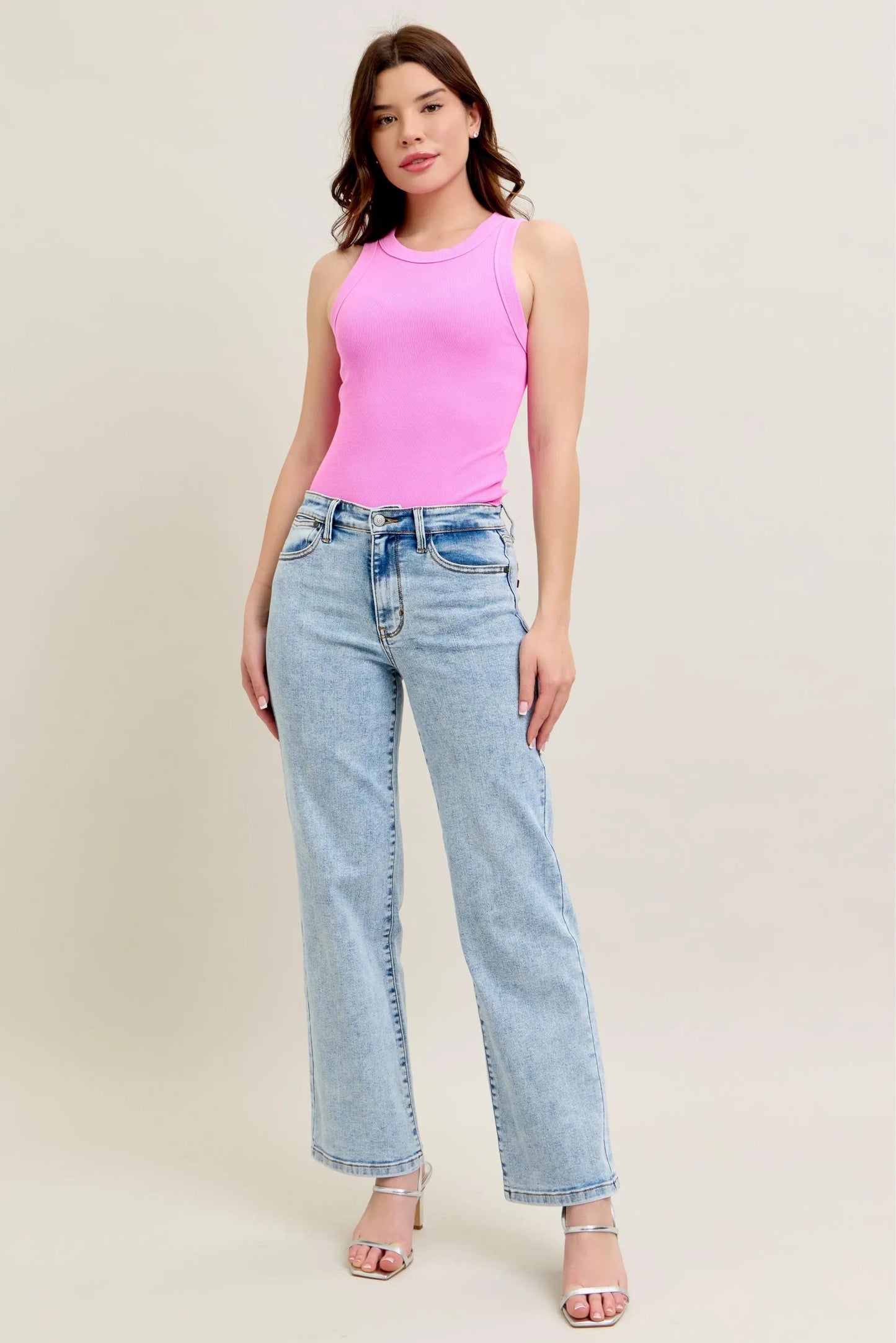 Judy Blue - Acid Wash High Rise Straight Leg Jeans