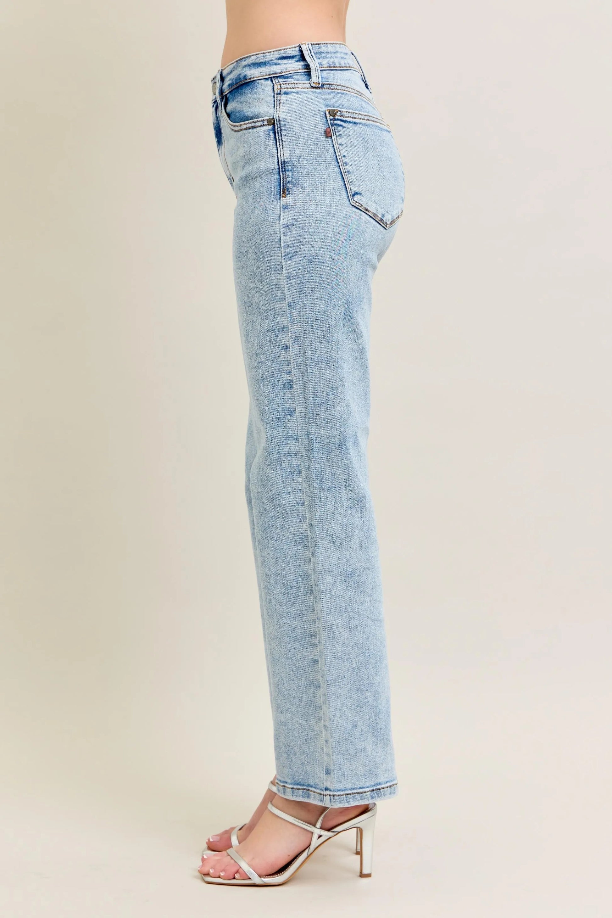 Judy Blue - Acid Wash High Rise Straight Leg Jeans