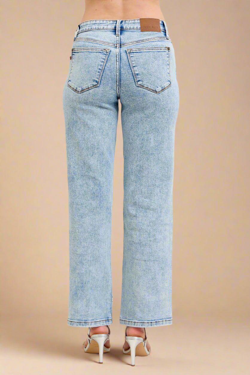 Judy Blue - Acid Wash High Rise Straight Leg Jeans